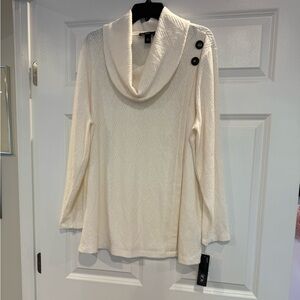 COPY - NWT AGB creamy white long sleeve cowl neck tunic. .draping  & soft.…